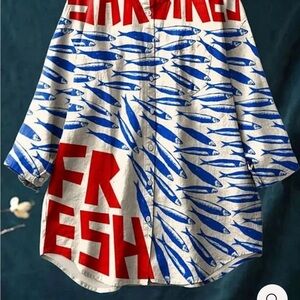 Beihailx sardine art shirt medium